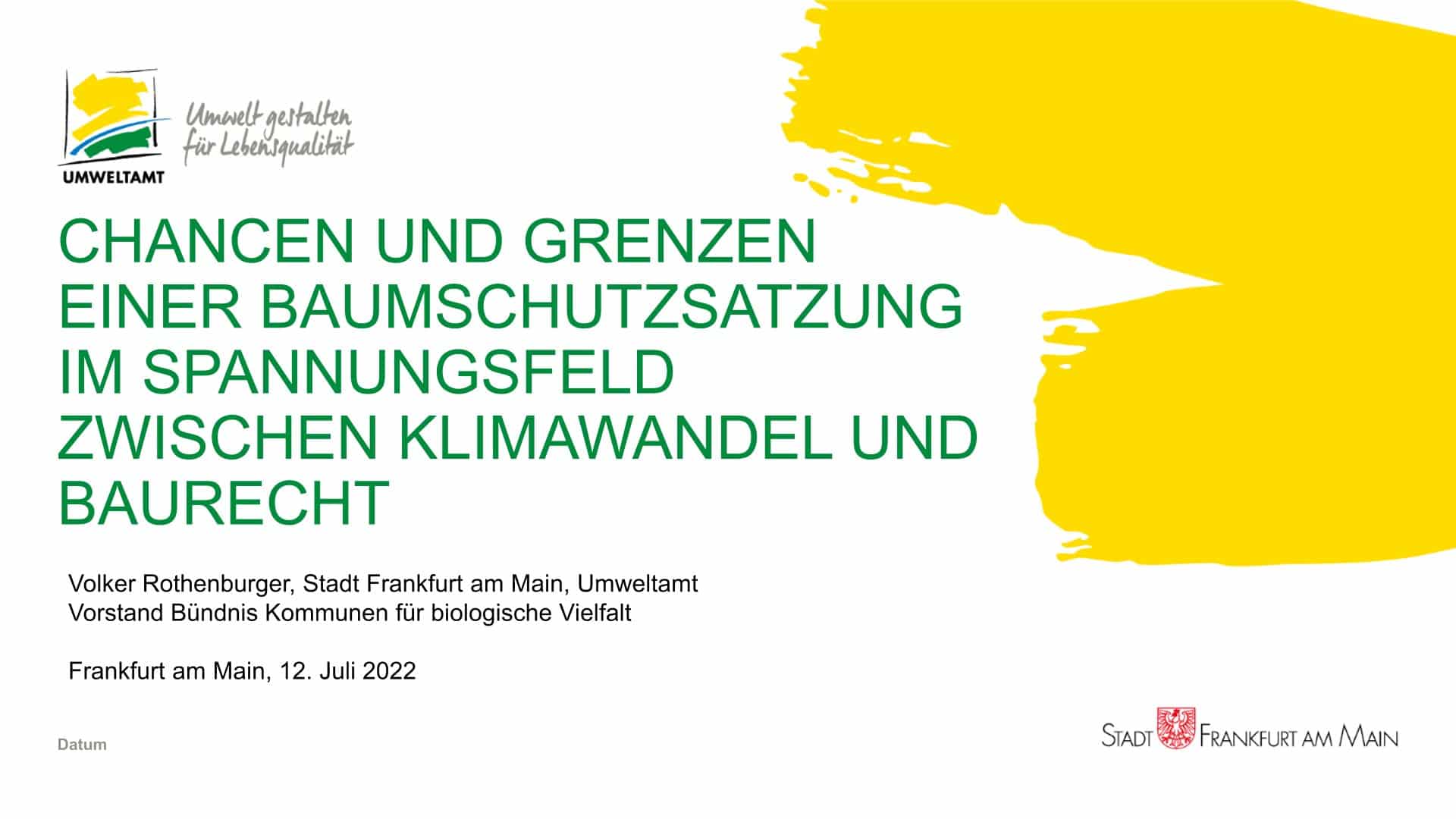 Chancen und Grenzen einer Baumschutzsatzung