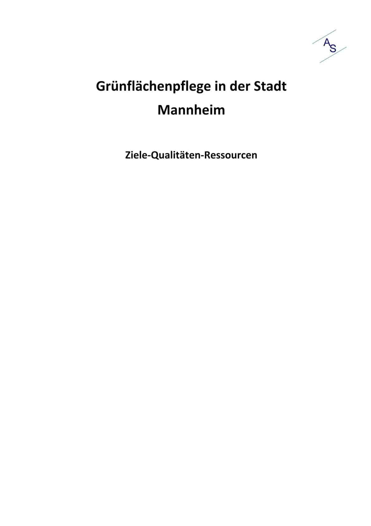 Grünflächenpflege in der Stadt Mannheim