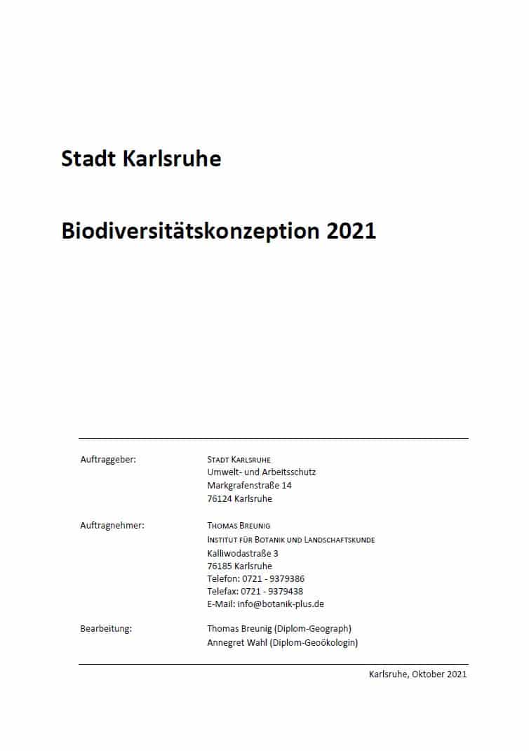 Biodiversitätskonzept Karlsruhe 2021