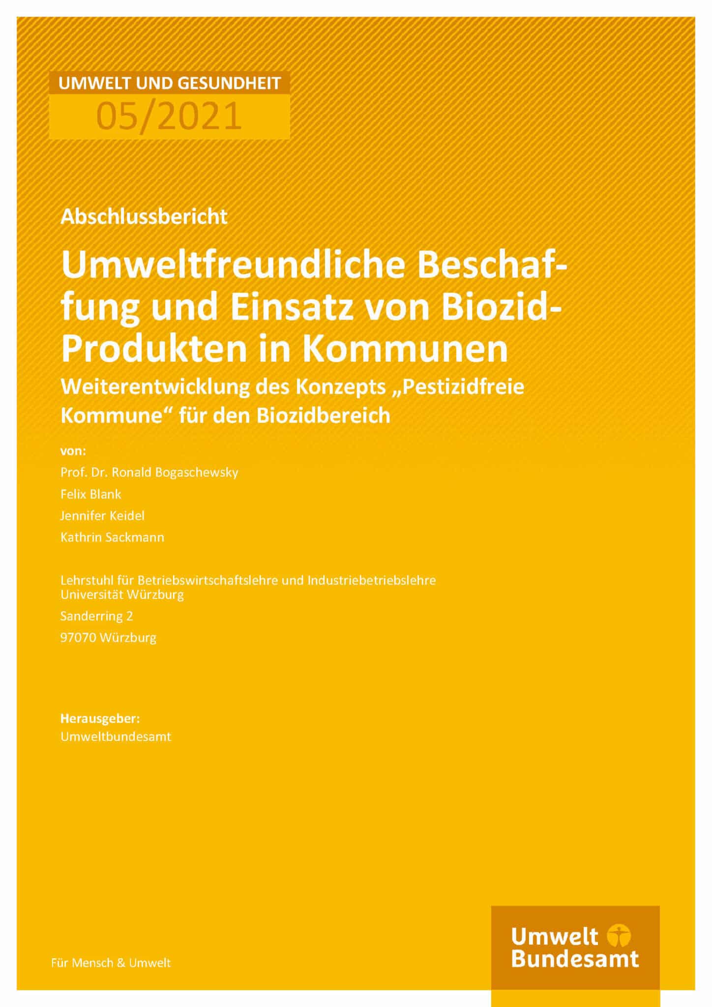 Umweltfreundliche Beschaffung und Einsatz von Biozid-Produkten in Kommunen