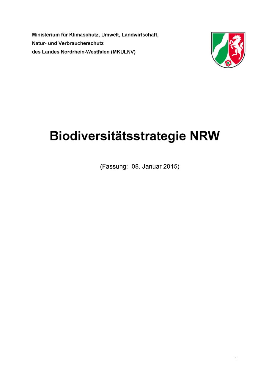 Biodiversitätsstrategie Nordrhein-Westfalen 2015