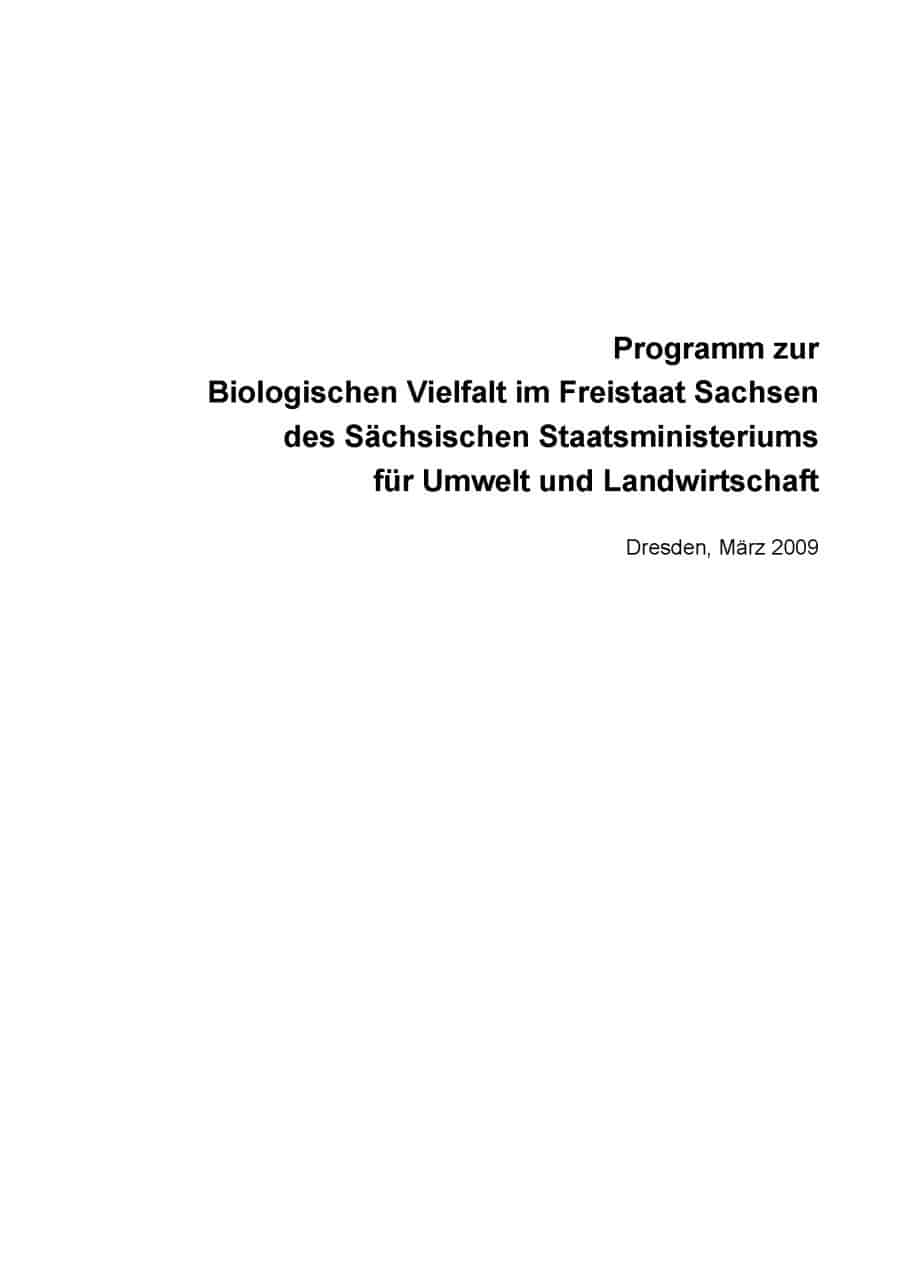 Biodiversitätsstrategie Sachsen 2009
