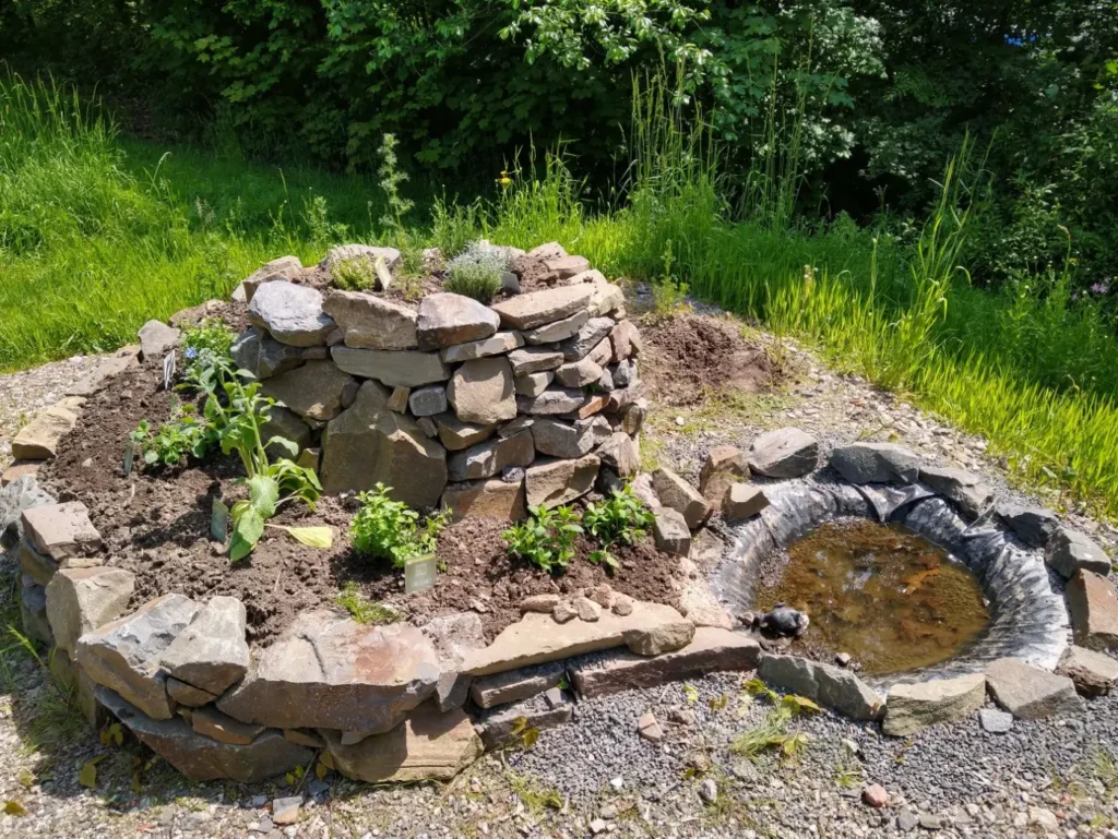 Kommunen für biologische Vielfalt - Praxisbeispiel - Oberbergischer Kreis – Es blüht und summt in Oberberg! Der naturfreundliche Garten der VHS Oberberg als neuer Lernort4 - Kräuterspirale