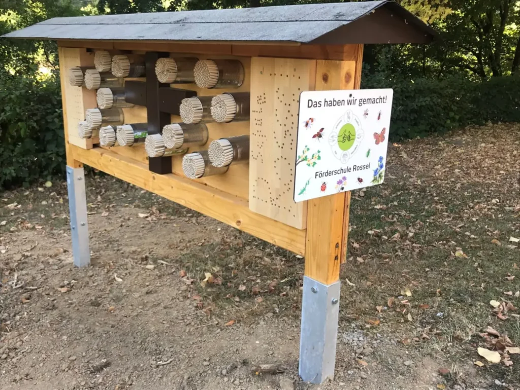 Kommunen für biologische Vielfalt - Praxisbeispiel - Gemeinde Windeck – ‚Verbundenheit‘ – Nutzung dreier kommunaler Friedhöfe als artenreicher Lebensraum im Biotopverbund3 - Insektennisthilfe PF Stromberg