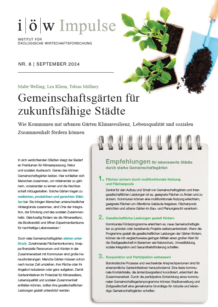 Gemeinschaftsgärten für zukunftsfähige Städte