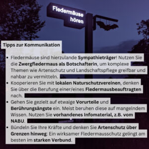 Tiere der Stadt Zwergfledermaus9. Fledermaushorchstation in Havelberg bei Nacht
